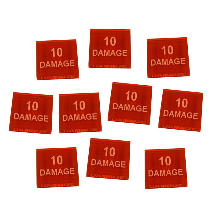 10-Damage Tokens, Fluorescent Amber (10)-Tokens-LITKO Game Accessories