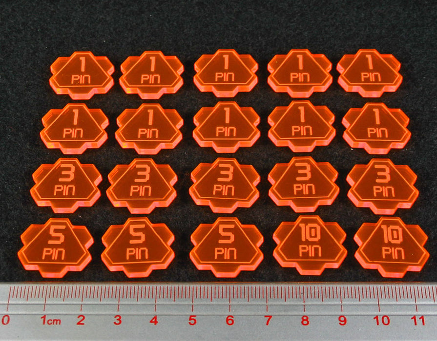 LITKO Pin Token Set Compatible with GoA, Fluorescent Orange (20) - LITKO Game Accessories