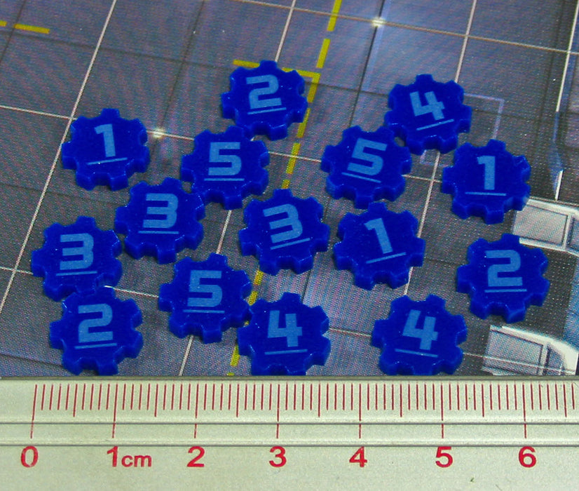 SW: Assault Identification Tokens #1-5, Blue (15)-Tokens-LITKO Game Accessories