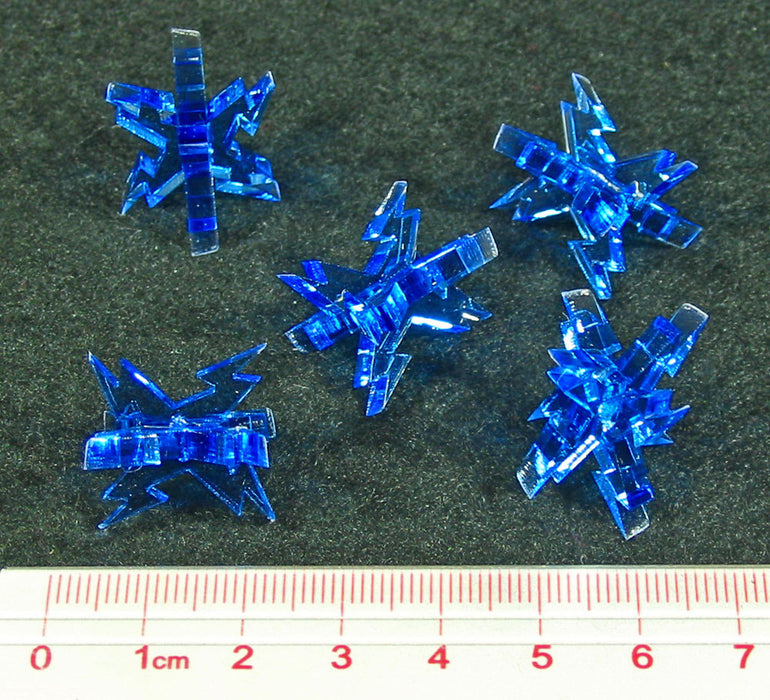LITKO Space Fighter Ion Markers, Fluorescent Blue (5)-Tokens-LITKO Game Accessories