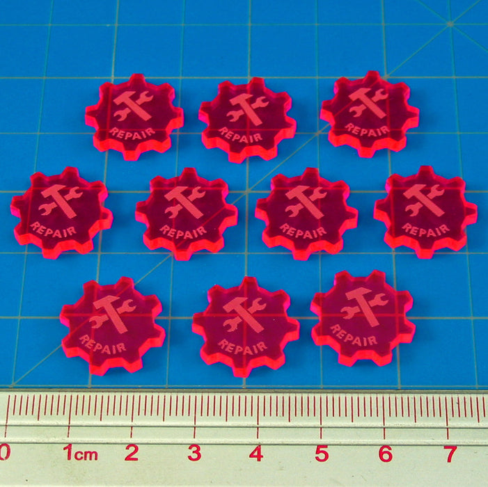 LITKO Repair Command Tokens Compatible with Star Wars: Armada, Fluorescent Pink (10)-Tokens-LITKO Game Accessories