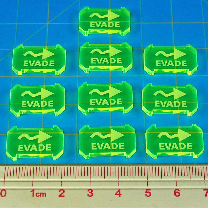 LITKO Evade Defense Tokens Compatible with Star Wars: Armada, Fluorescent Green (10)-Tokens-LITKO Game Accessories