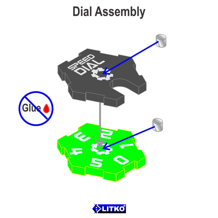 LITKO Speed Dials #0-5 Compatible with Star Wars: Armada, Fluorescent Green & Translucent Grey (2)-Status Dials-LITKO Game Accessories