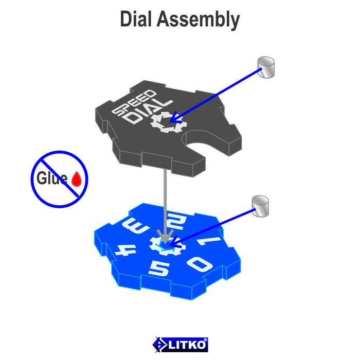 LITKO Speed Dials #0-5 Compatible with Star Wars: Armada, Fluorescent Blue & Translucent Grey (2)-Status Dials-LITKO Game Accessories