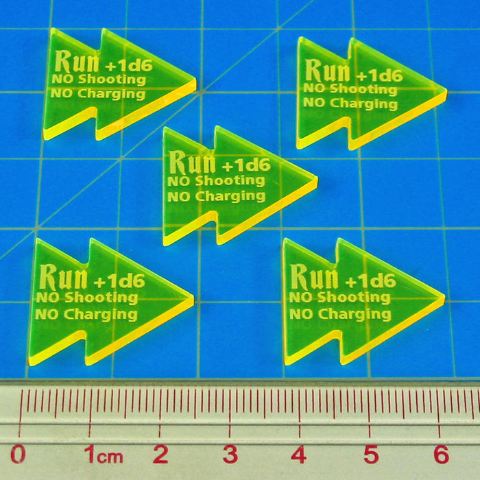 LITKO Run Tokens Compatible with AoS: 1st Edition, Fluorescent Yellow (5)-Tokens-LITKO Game Accessories