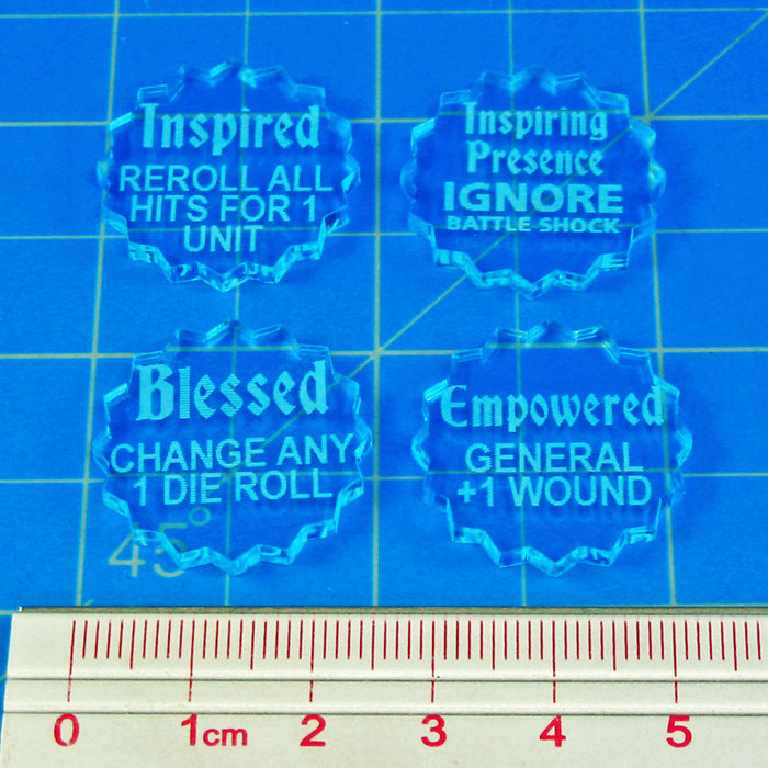 LITKO Heroic Triumph Token Set Compatible with AoS: 1st Edition, Transparent Light Blue (4)-Tokens-LITKO Game Accessories