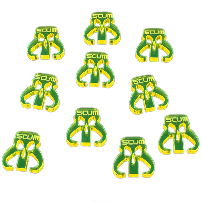 Scum Faction Tokens, Fluorescent Yellow (10)-Tokens-LITKO Game Accessories