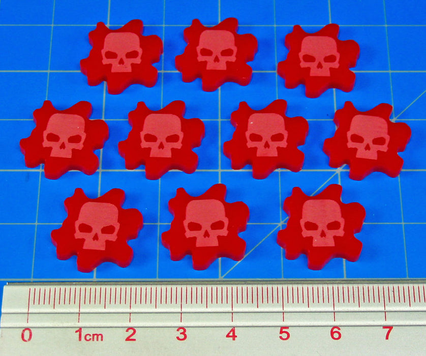 Skull Wound Tokens, Red (10)-Tokens-LITKO Game Accessories
