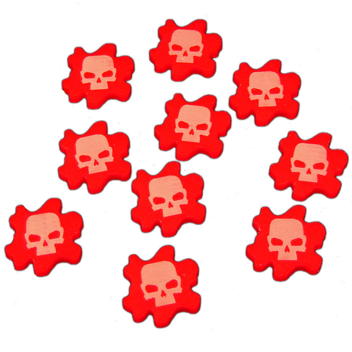 Skull Wound Tokens, Red (10)-Tokens-LITKO Game Accessories