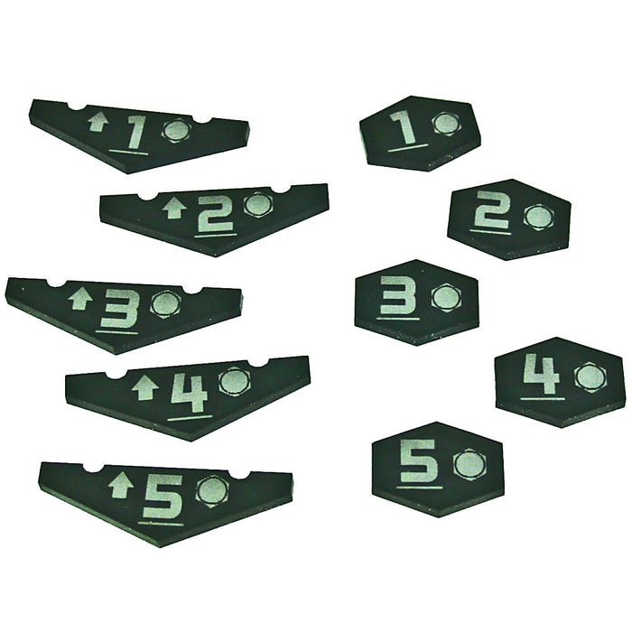 LITKO Space Fighter Order Place Holder Token Set #1-5, Translucent Grey (10)-Tokens-LITKO Game Accessories