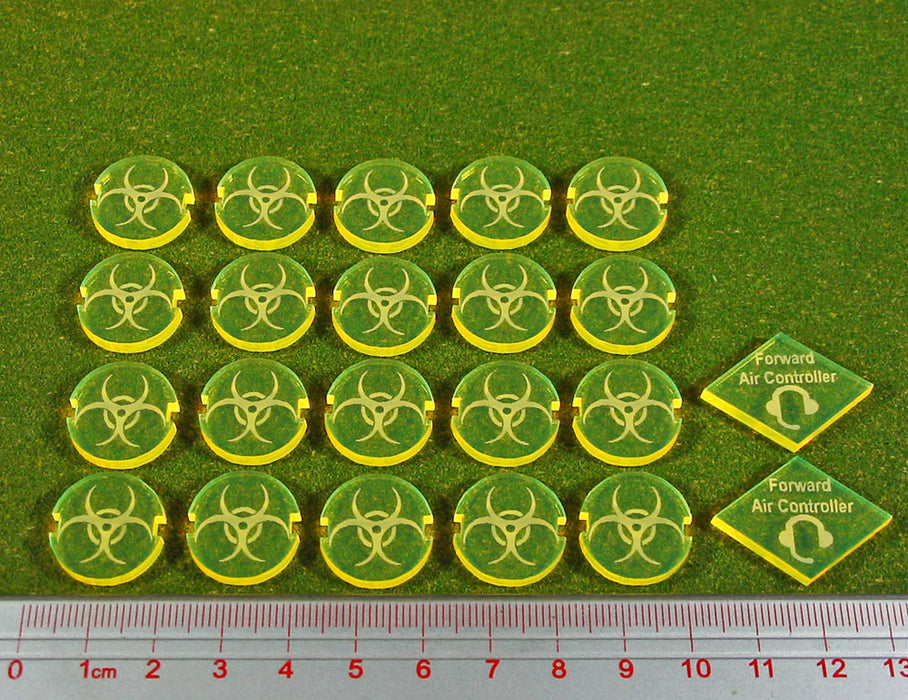 Dropzone Parasitic Faction Battle Group Tokens, Fluorescent Yellow (22)-Tokens-LITKO Game Accessories