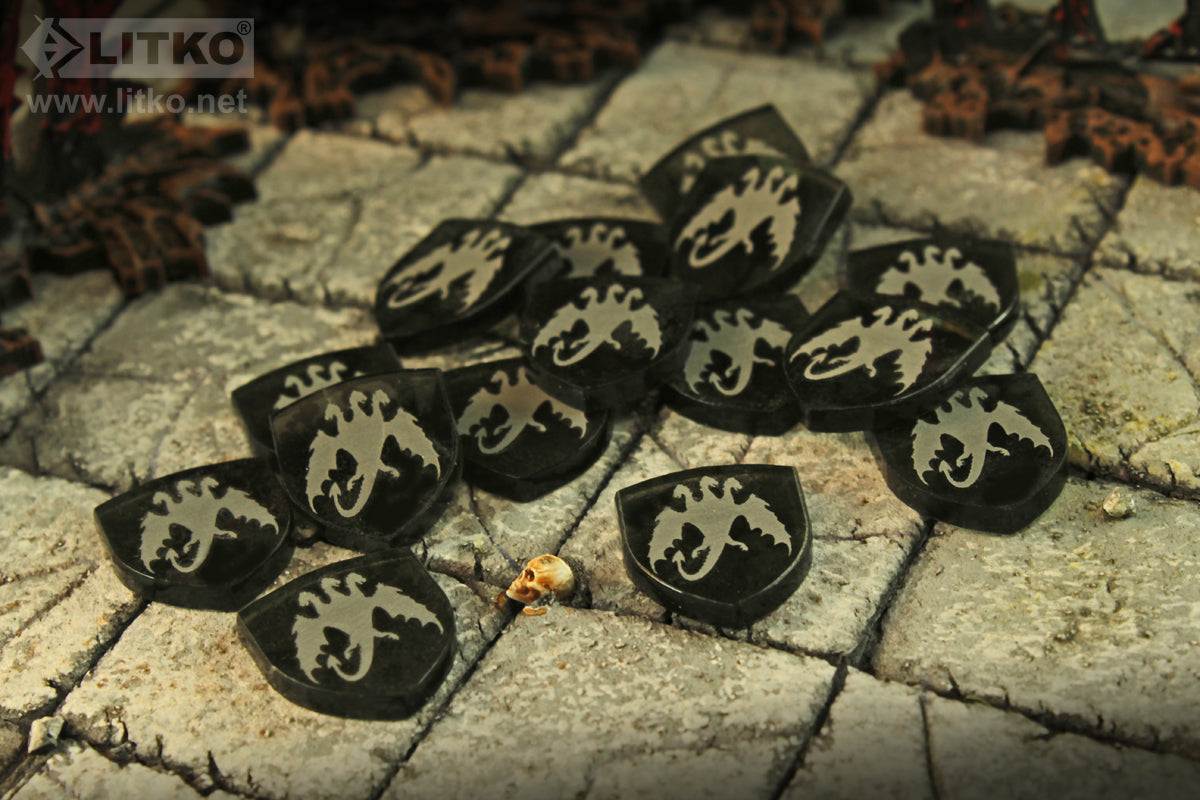 LITKO House Dragon Power Tokens Compatible with Game of Thrones: The Card Game (15)-Tokens-LITKO Game Accessories