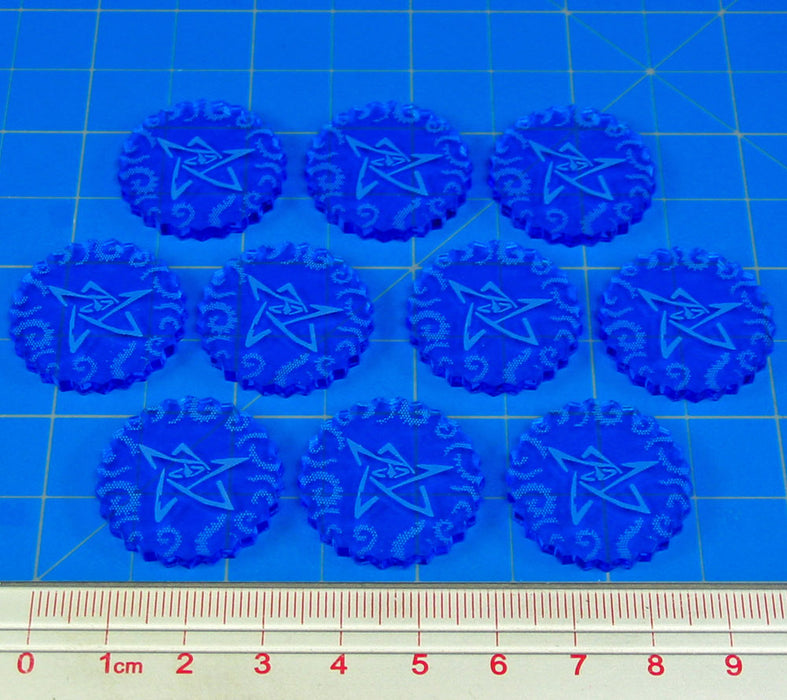 LITKO Cthulhu Mini Sealed Gate Tokens, Fluorescent Blue (10)-Tokens-LITKO Game Accessories