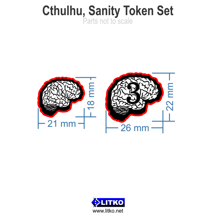 LITKO Cthulhu Sanity Token Set Compatible with Eldritch Horror, Translucent Blue (10) - LITKO Game Accessories