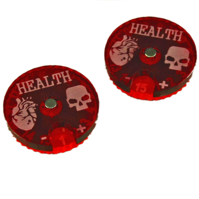 LITKO Cthulhu Health Dials, Fluorescent Pink and Translucent Red (2) - LITKO Game Accessories