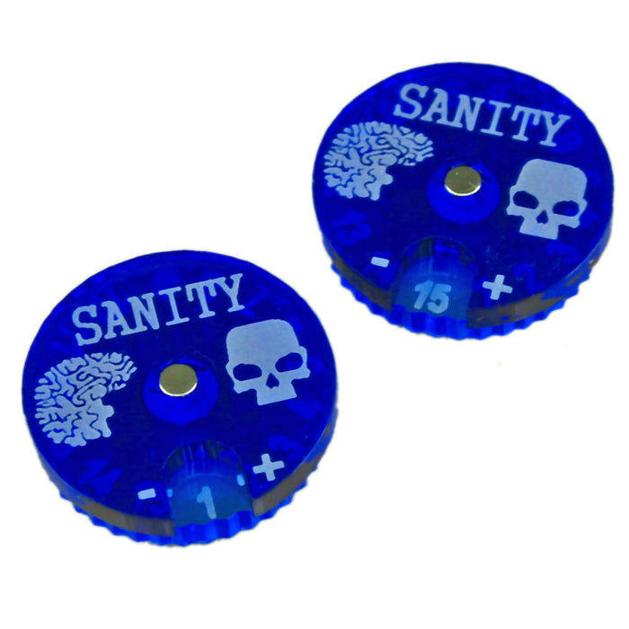 LITKO Cthulhu Sanity Dials, Fluorescent Blue & Translucent Blue (2)-Status Dials-LITKO Game Accessories