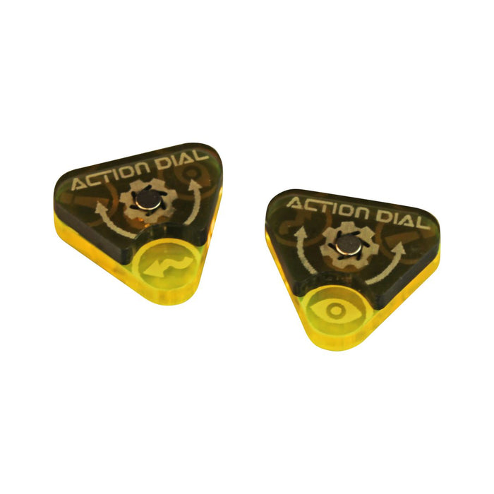 LITKO Space Fighter Action Dials, Fluorescent Yellow & Translucent Grey (2)-Status Dials-LITKO Game Accessories