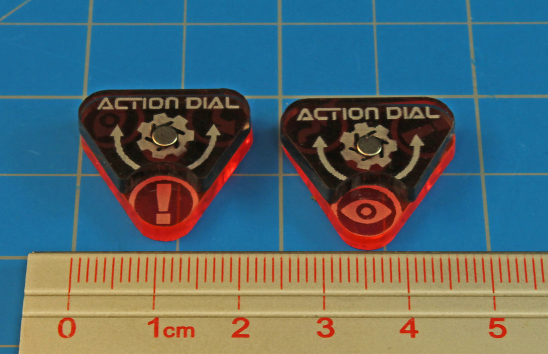 LITKO Space Fighter Action Dials, Fluorescent Pink & Translucent Grey (2)-Status Dials-LITKO Game Accessories