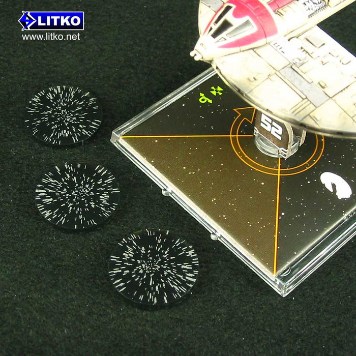 LITKO Space Fighter Micro Jump Tokens, Translucent Grey (3)-Tokens-LITKO Game Accessories