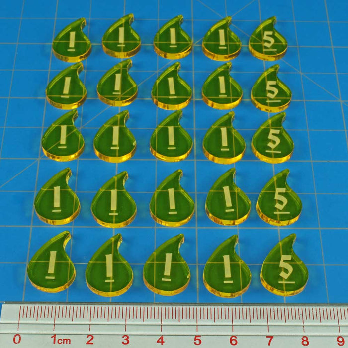 Dungeon Fatigue Tokens, Transparent Yellow (30) - LITKO Game Accessories