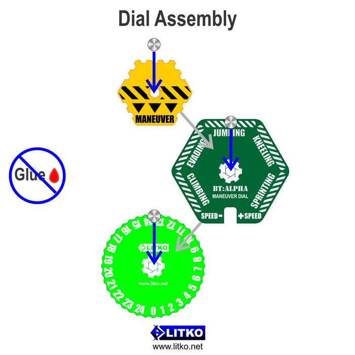 LITKO Maneuver Dial Kit Compatible with BT: Alpha, Multi-Color - LITKO Game Accessories