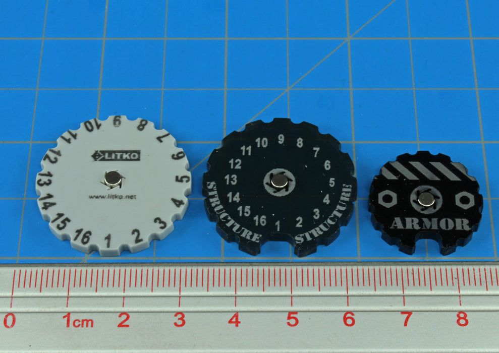 LITKO Armor & Structure Dial Kit Compatible with BT: Alpha, Black & Grey-Status Dials-LITKO Game Accessories