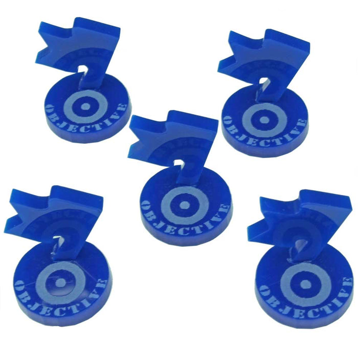 LITKO WWII British Mini Objective Markers, Blue (5)-Tokens-LITKO Game Accessories