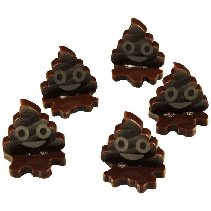 Poop Emoji Markers, Brown (5)-Tokens-LITKO Game Accessories