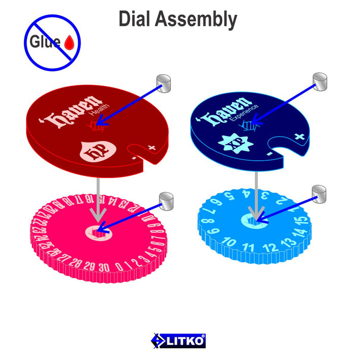LITKO Character Health & Experience Dials (2)-Status Dials-LITKO Game Accessories
