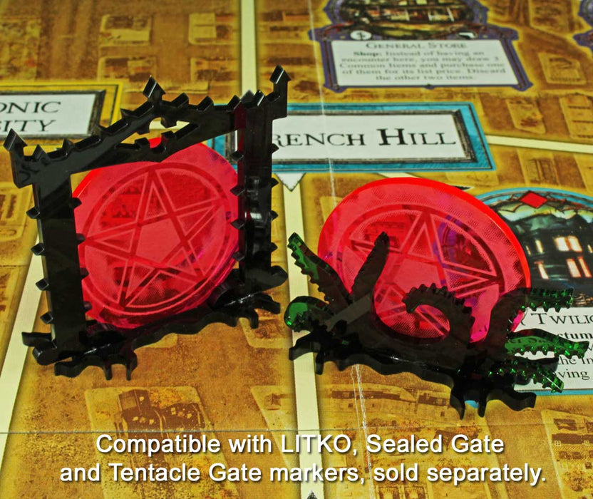 LITKO Cthulhu Pentagram Sealed Gate Tokens Compatible with the Cthulhu Horror Games, Fluorescent Pink (3) - LITKO Game Accessories