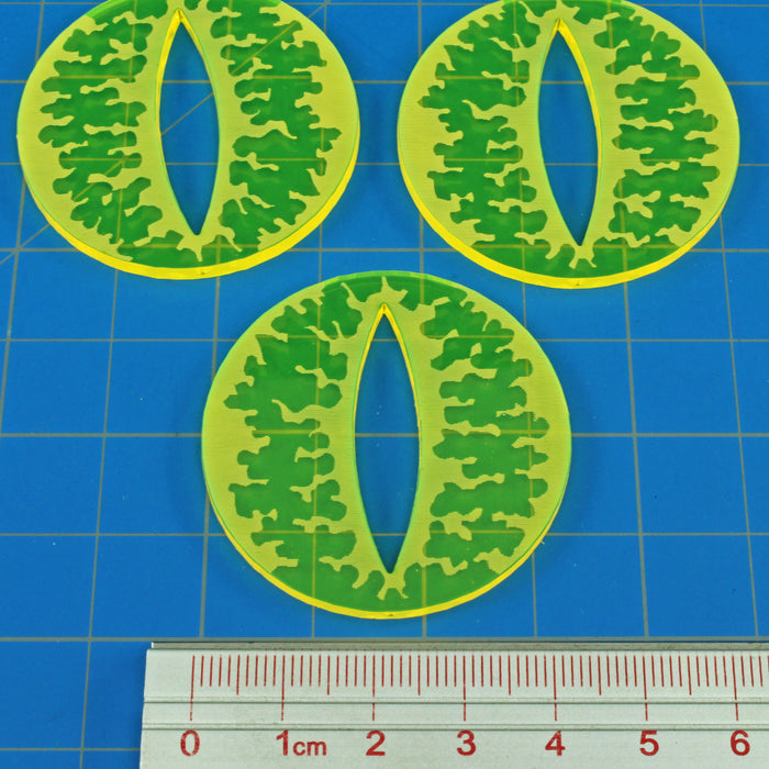 LITKO Cthulhu Evil Eye Sealed Gate Tokens Compatible with the Cthulhu Horror Games, Fluorescent Yellow (3)-Tokens-LITKO Game Accessories