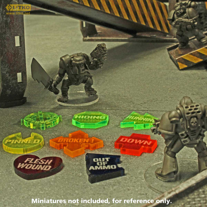 Armageddon Combat Token Set, Multi-Colored (40)-Tokens-LITKO Game Accessories