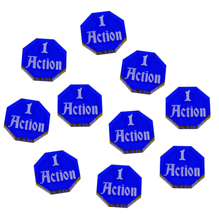 FG: 1-Action Tokens, Translucent Blue (10)-Tokens-LITKO Game Accessories