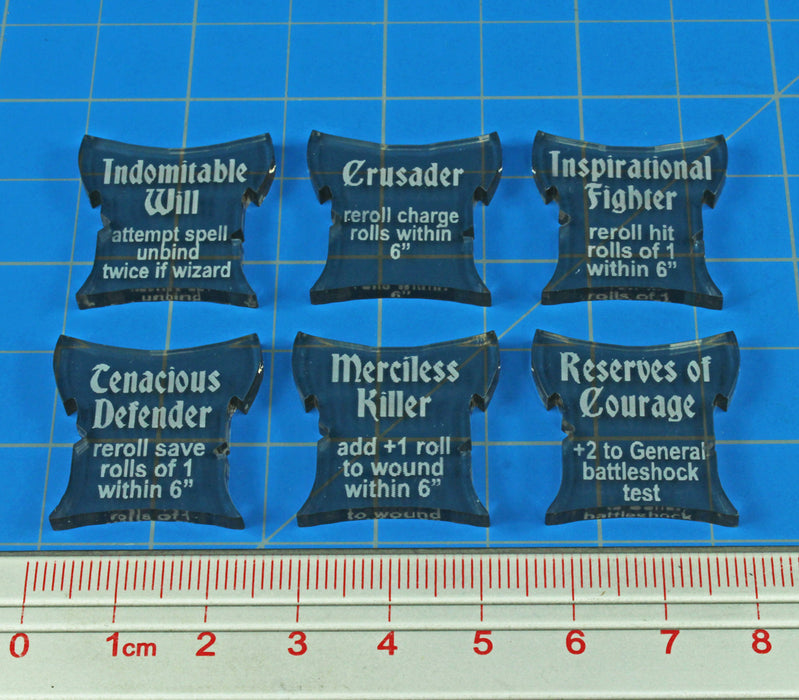 LITKO Command Ability Token Set Compatible with AoS: SKIRMISH, Transparent Bronze (6) - LITKO Game Accessories