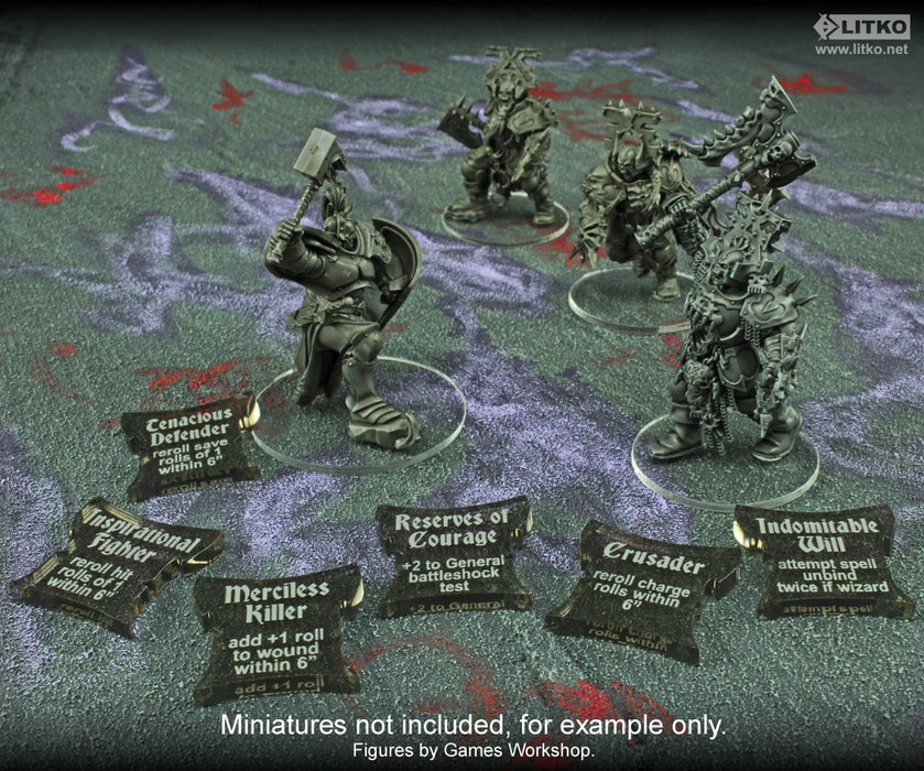 LITKO Command Ability Token Set Compatible with AoS: SKIRMISH, Transparent Bronze (6)-Tokens-LITKO Game Accessories