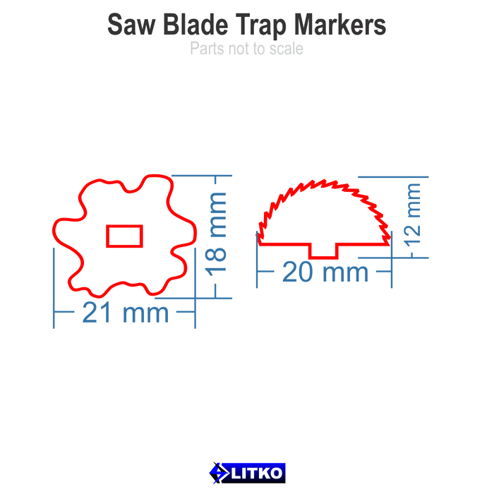 Fantasy RPG, Saw Blade Trap Markers (5) - LITKO Game Accessories