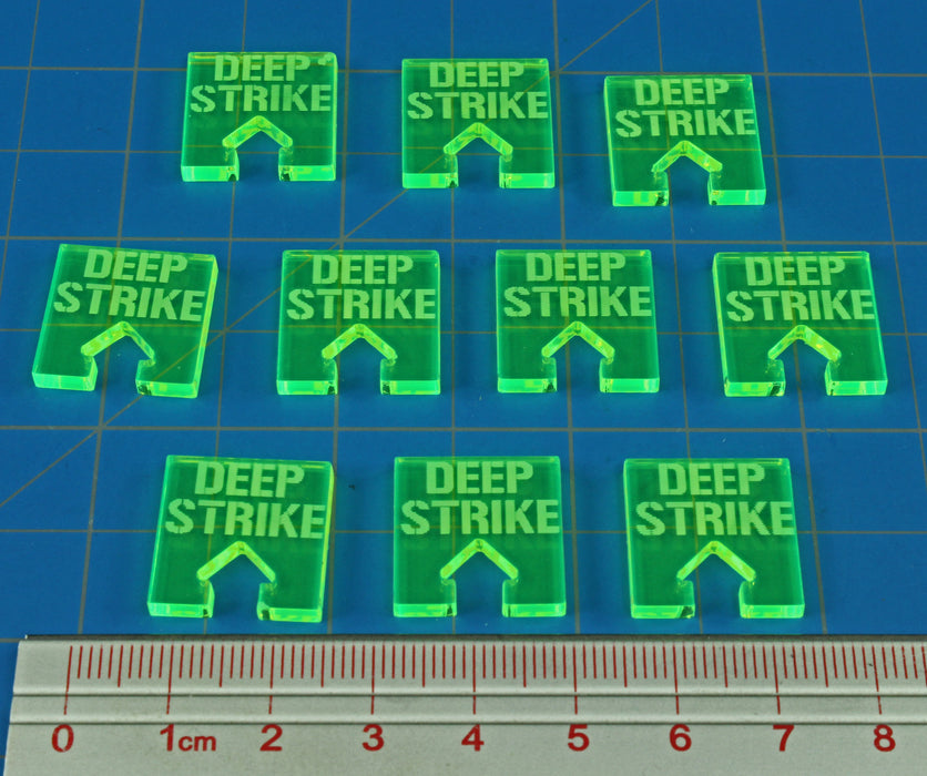 WHv8: Deep Strike Tokens, Fluorescent Green (10) - LITKO Game Accessories