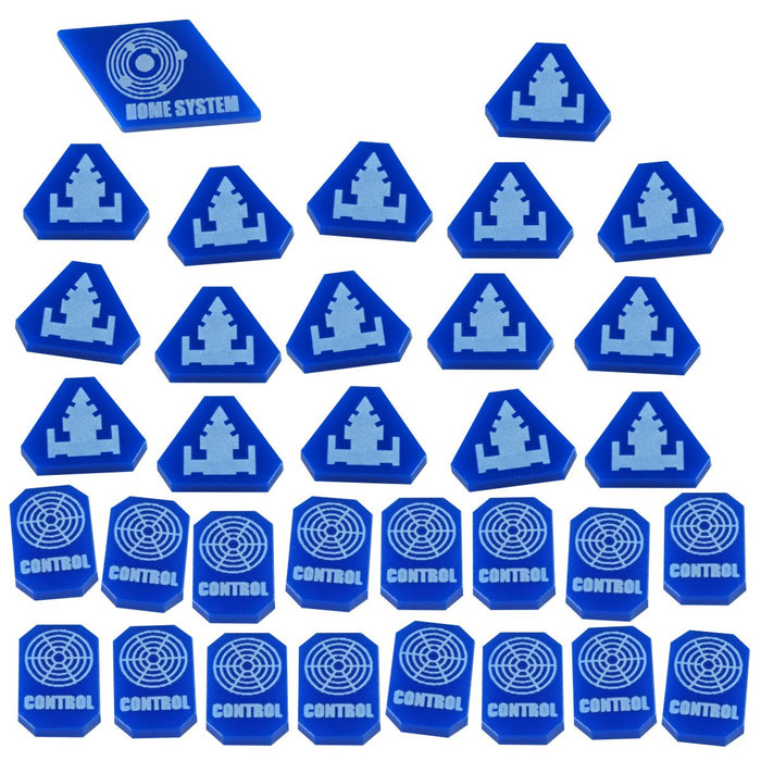 LITKO Command & Control Token Set Compatible with Twilight Imperium 4th Edition, Blue (33)-Tokens-LITKO Game Accessories