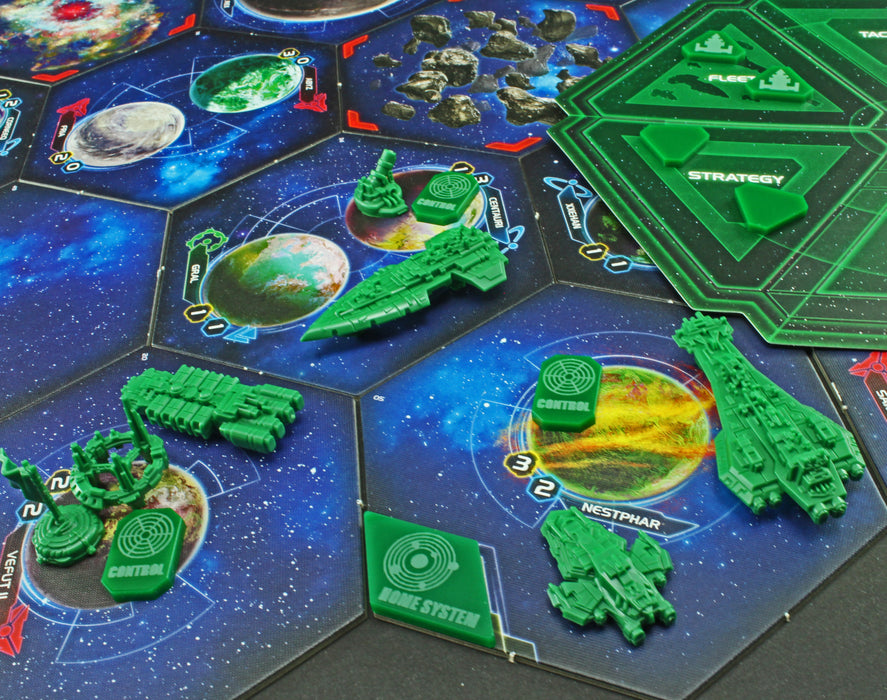 LITKO Command & Control Token Set Compatible with Twilight Imperium 4th Edition, Green (33)-Tokens-LITKO Game Accessories