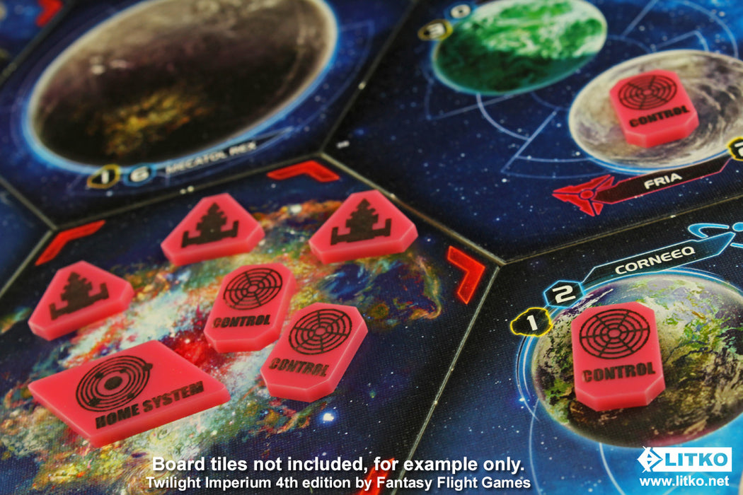 LITKO Command & Control Token Set Compatible with Twilight Imperium 4th Edition, Pink (33) - LITKO Game Accessories