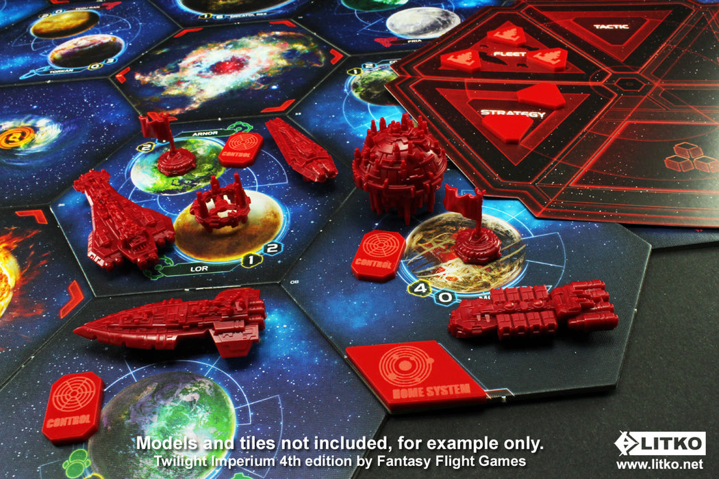 LITKO Command & Control Token Set Compatible with Twilight Imperium 4th Edition, Red (33)-Tokens-LITKO Game Accessories