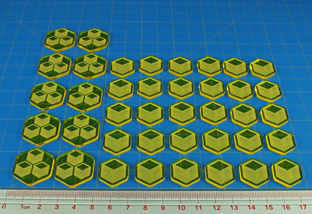 LITKO Trade Goods Token Compatible with Twilight Imperium, Transparent Yellow (40) - LITKO Game Accessories