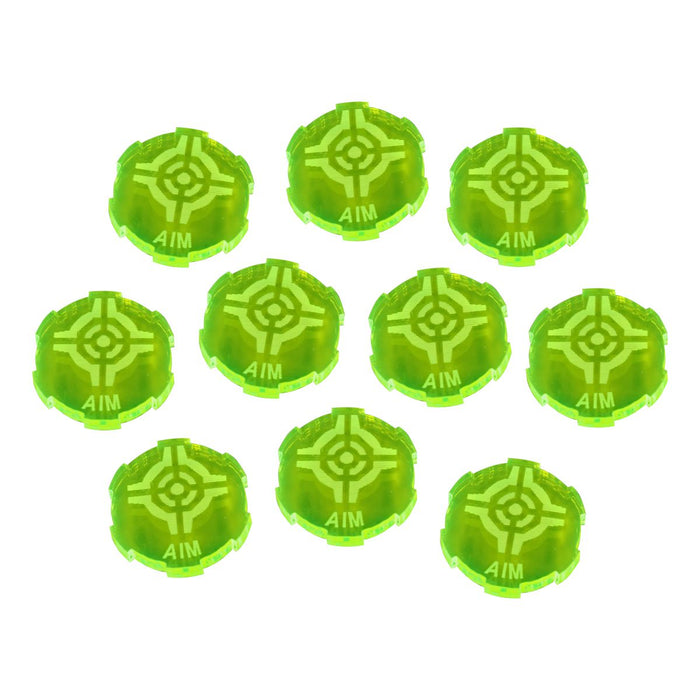 LITKO Aim Tokens, Compatible with Star Wars: Legion, Fluorescent Green (10)-Tokens-LITKO Game Accessories
