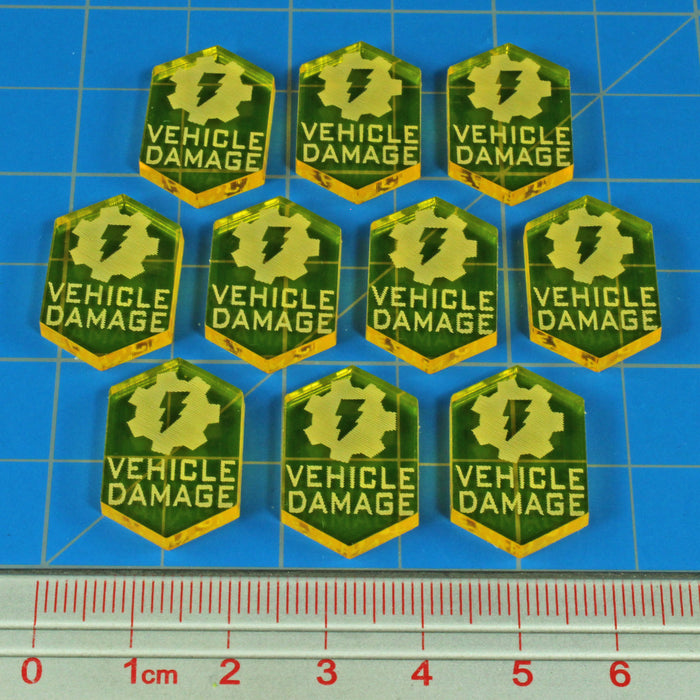 LITKO Vehicle Damage Tokens Compatible with Star Wars: Legion, Transparent Yellow (10)-Tokens-LITKO Game Accessories