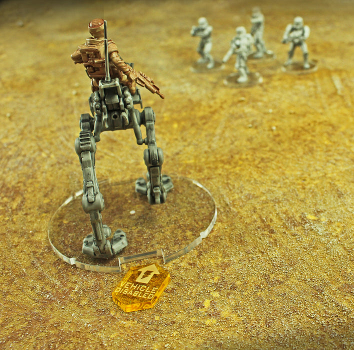 Vehicle Disabled Tokens Compatible with Star Wars: Legion, Transparent Yellow (10)-Tokens-LITKO Game Accessories