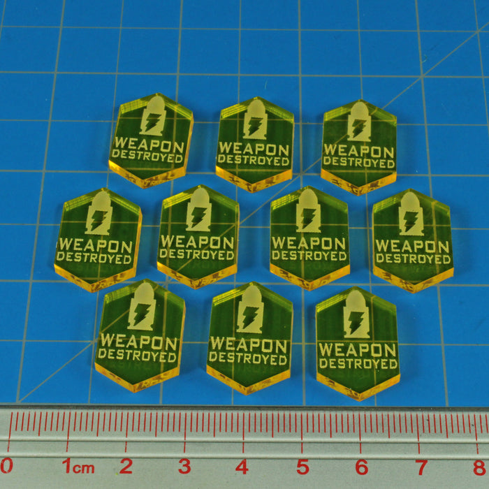 LITKO Weapon Destroyed Tokens Compatible with Star Wars: Legion, Transparent Yellow (10)-Tokens-LITKO Game Accessories