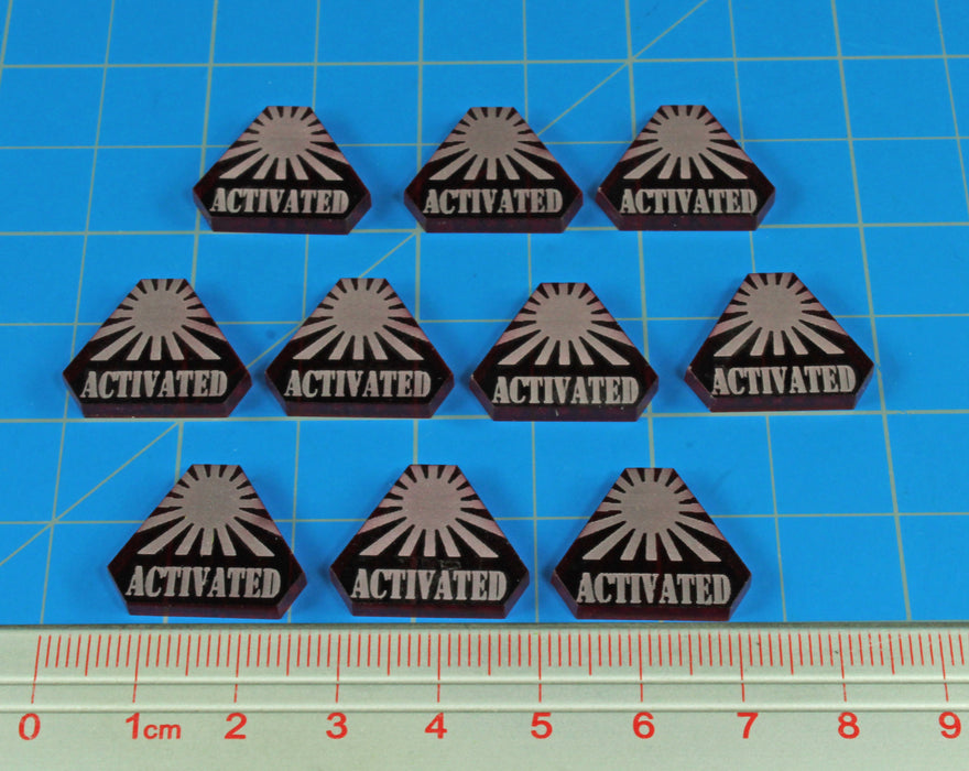 LITKO WWII Japanese Activated Tokens, Translucent Red (10)-Tokens-LITKO Game Accessories