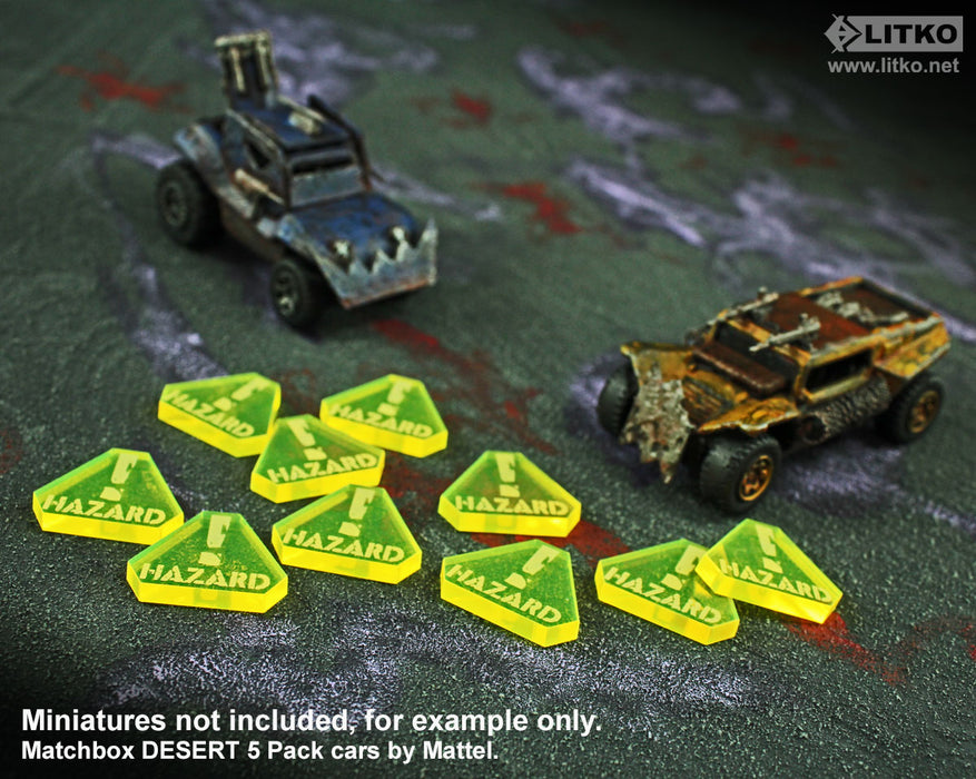 Gaslands Miniatures Game Hazard Tokens, Fluorescent Yellow (10)-Tokens-LITKO Game Accessories