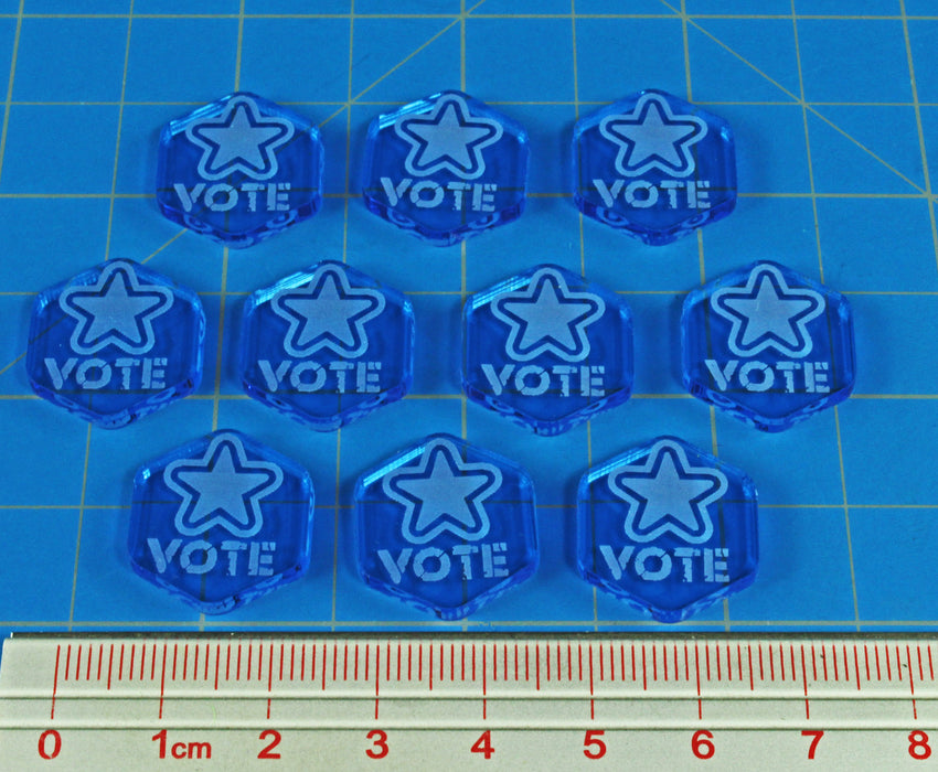 Gaslands Miniatures Game Vote Tokens, Fluorescent Blue (10)-Tokens-LITKO Game Accessories