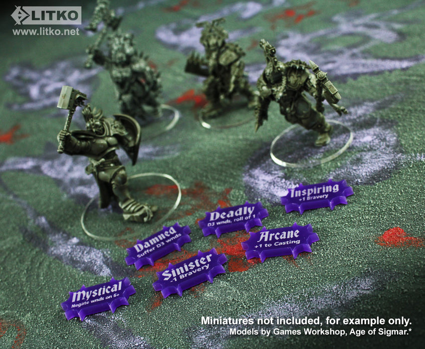 LITKO Scenery Effects Token Set Compatible with AoS: 2nd Edition, Purple (30)-Tokens-LITKO Game Accessories